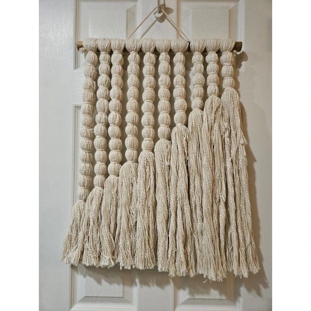Macrame Wall Hanging Boho Ecru 18